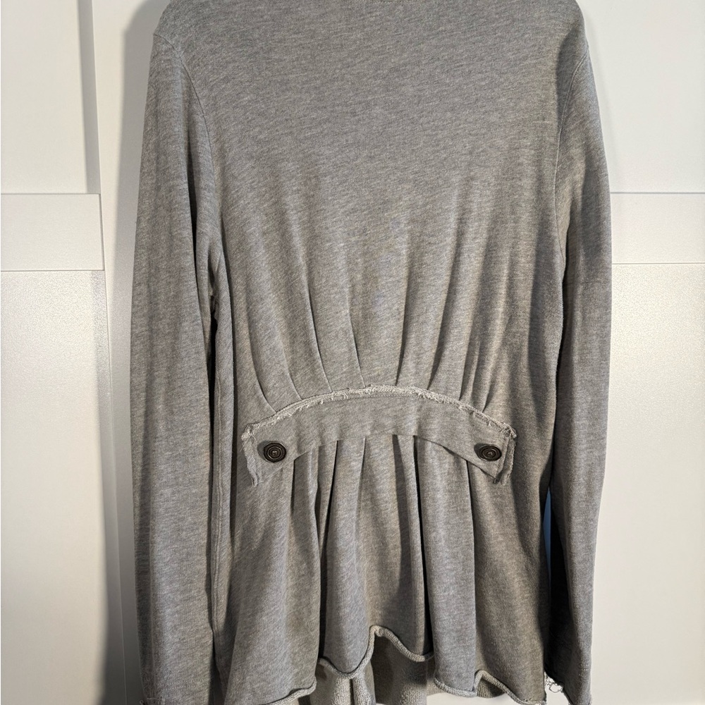 Mystree Light Gray Ruffle Cardigan - Picture 5 of 8